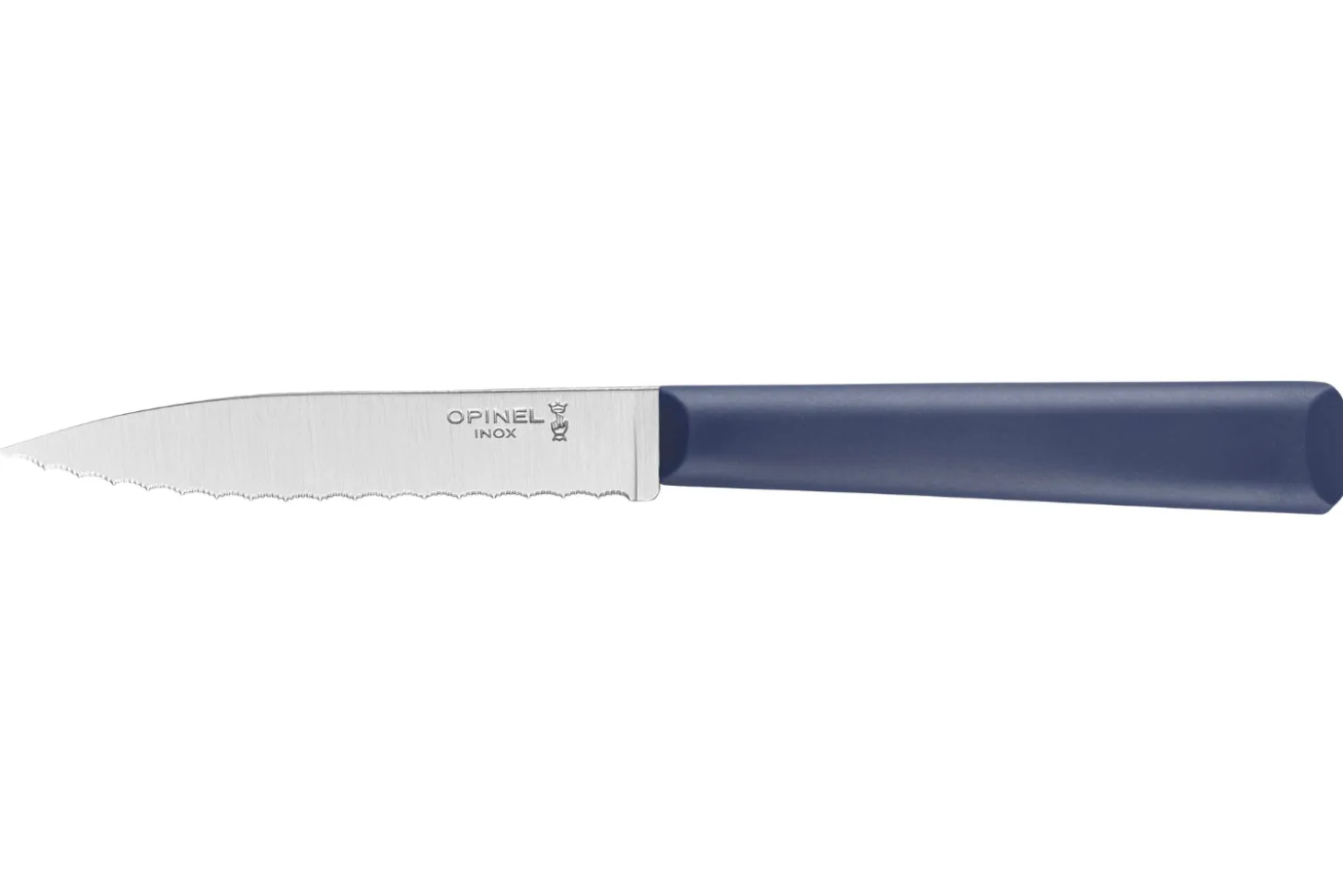 Couteau d'office Opinel Les Essentiels + n°313 lame 10cm crantée manche en polymère bleu