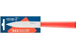 Couteau d'office Opinel Les Essentiels + n°313 lame 10cm crantée manche en polymère rouge