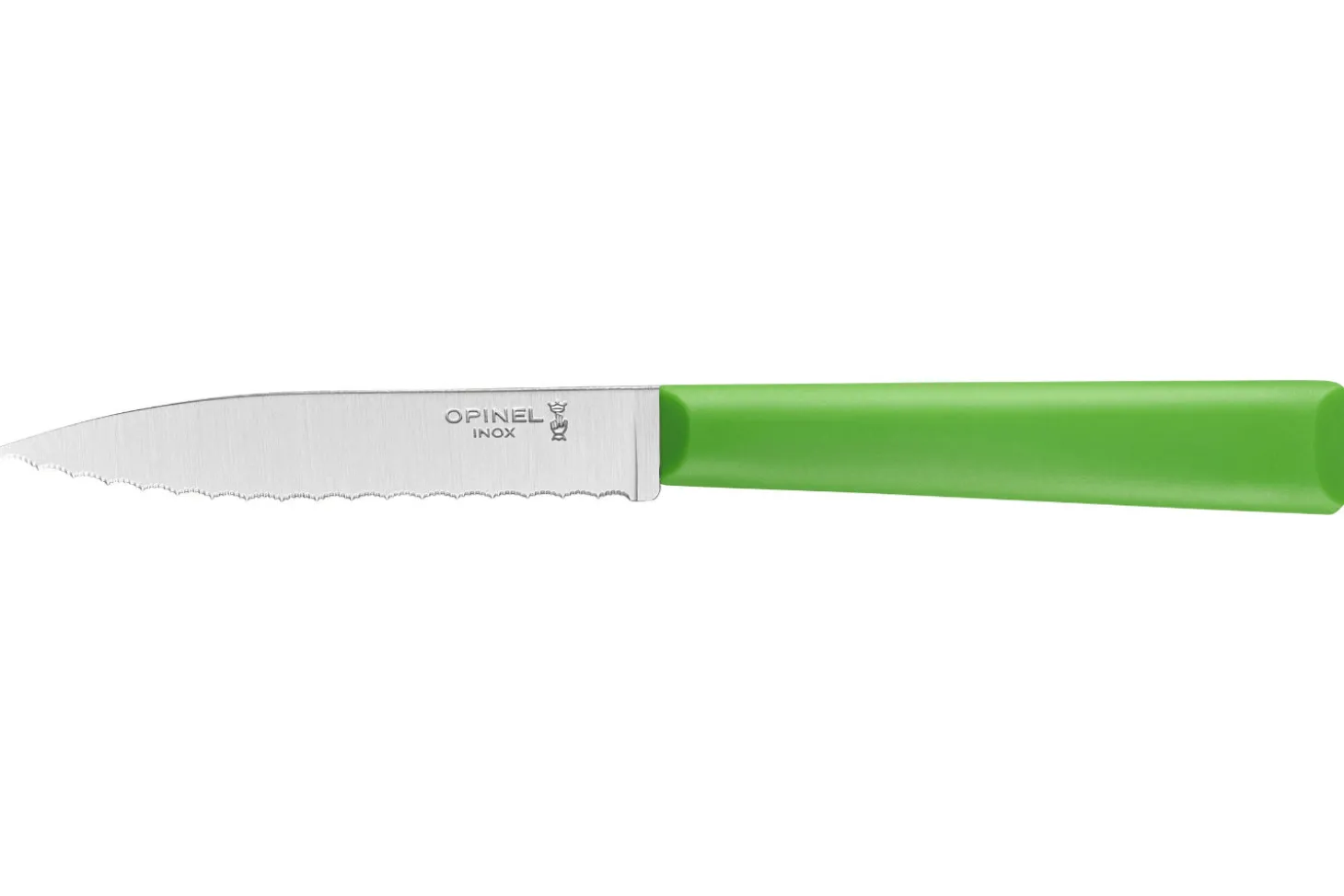 Couteau d'office Opinel Les Essentiels + n°313 lame 10cm crantée manche en polymère vert