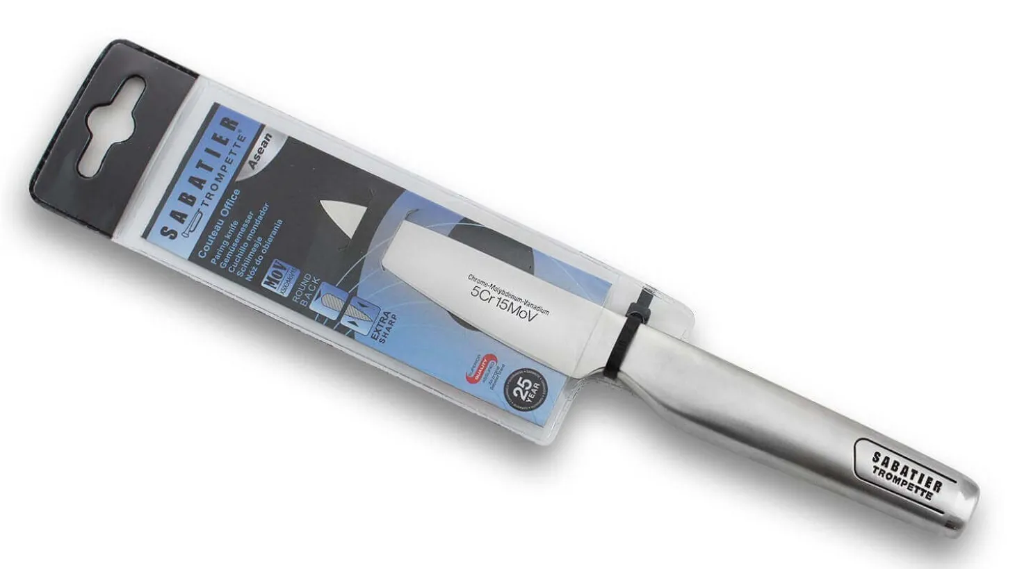 Couteau d'office Sabatier Trompette design Tout Inox 9cm