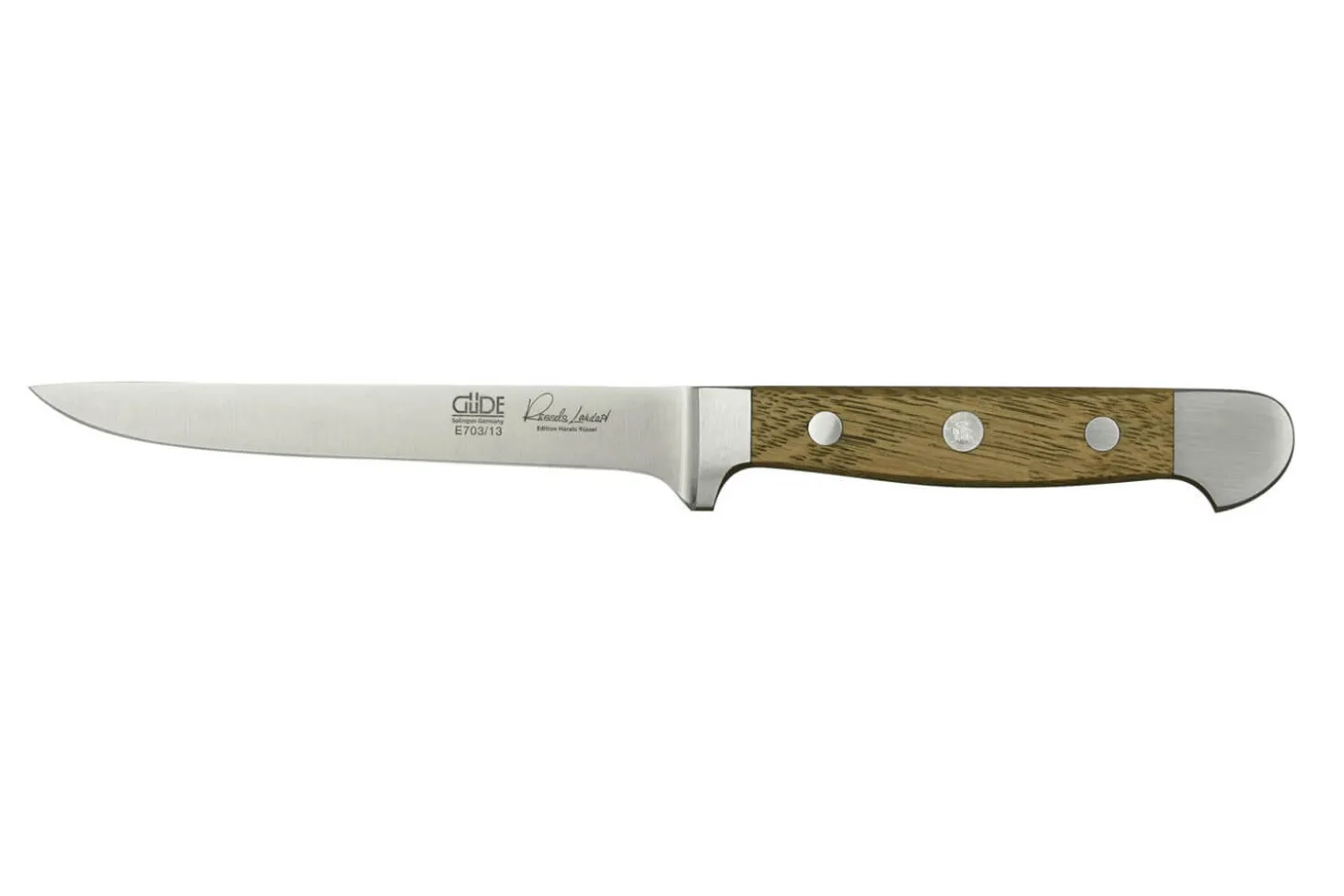 Couteau à désosser flexible Güde Alpha Chêne 13cm en acier forgé