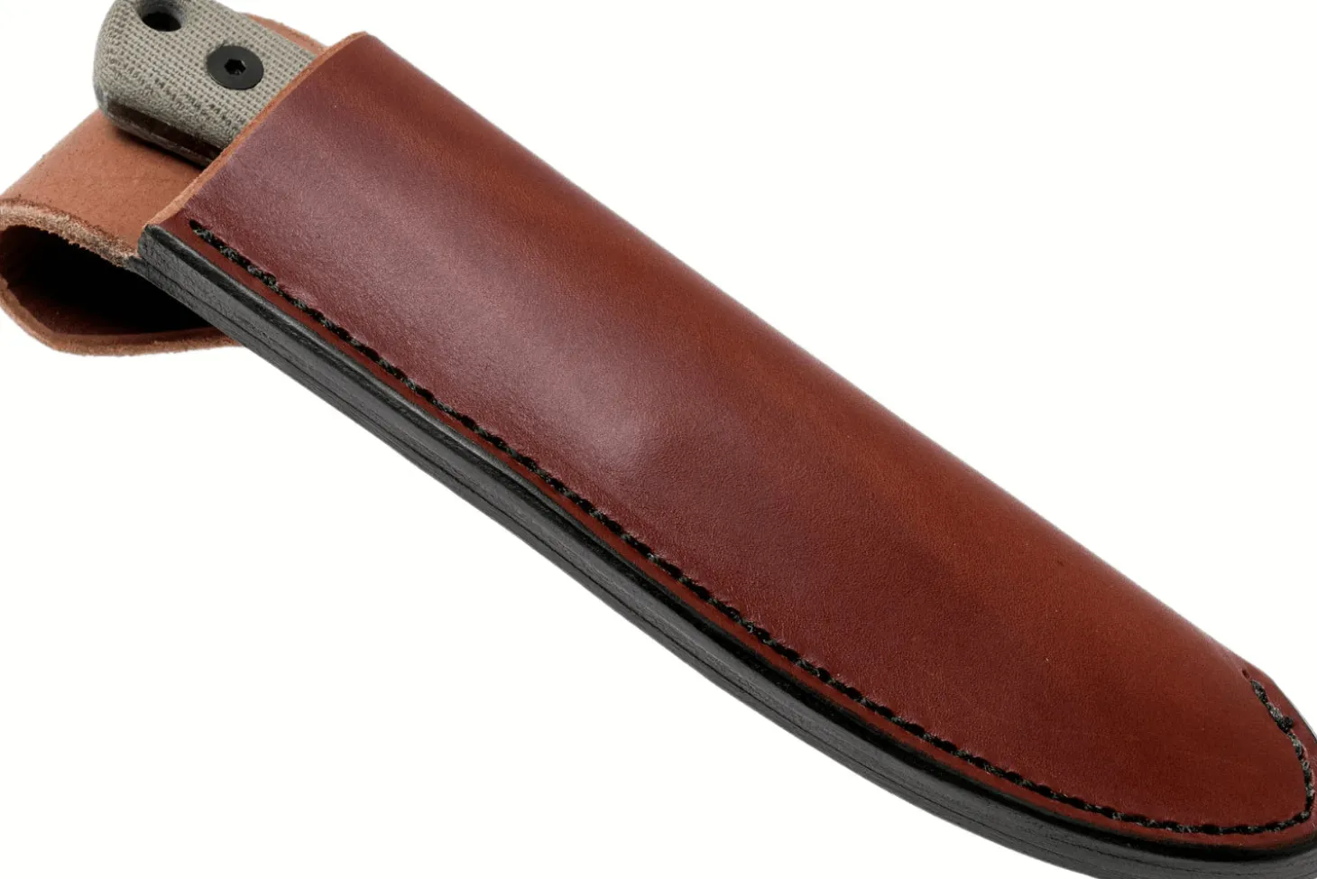 Couteau Esee Ashley Game ESEE-AGK lame acier carbone noir 9,1cm manche micarta gris + étui cuir