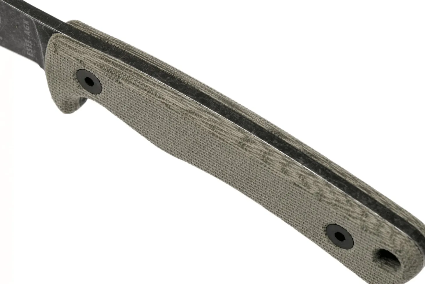 Couteau Esee Ashley Game ESEE-AGK lame acier carbone noir 9,1cm manche micarta gris + étui cuir