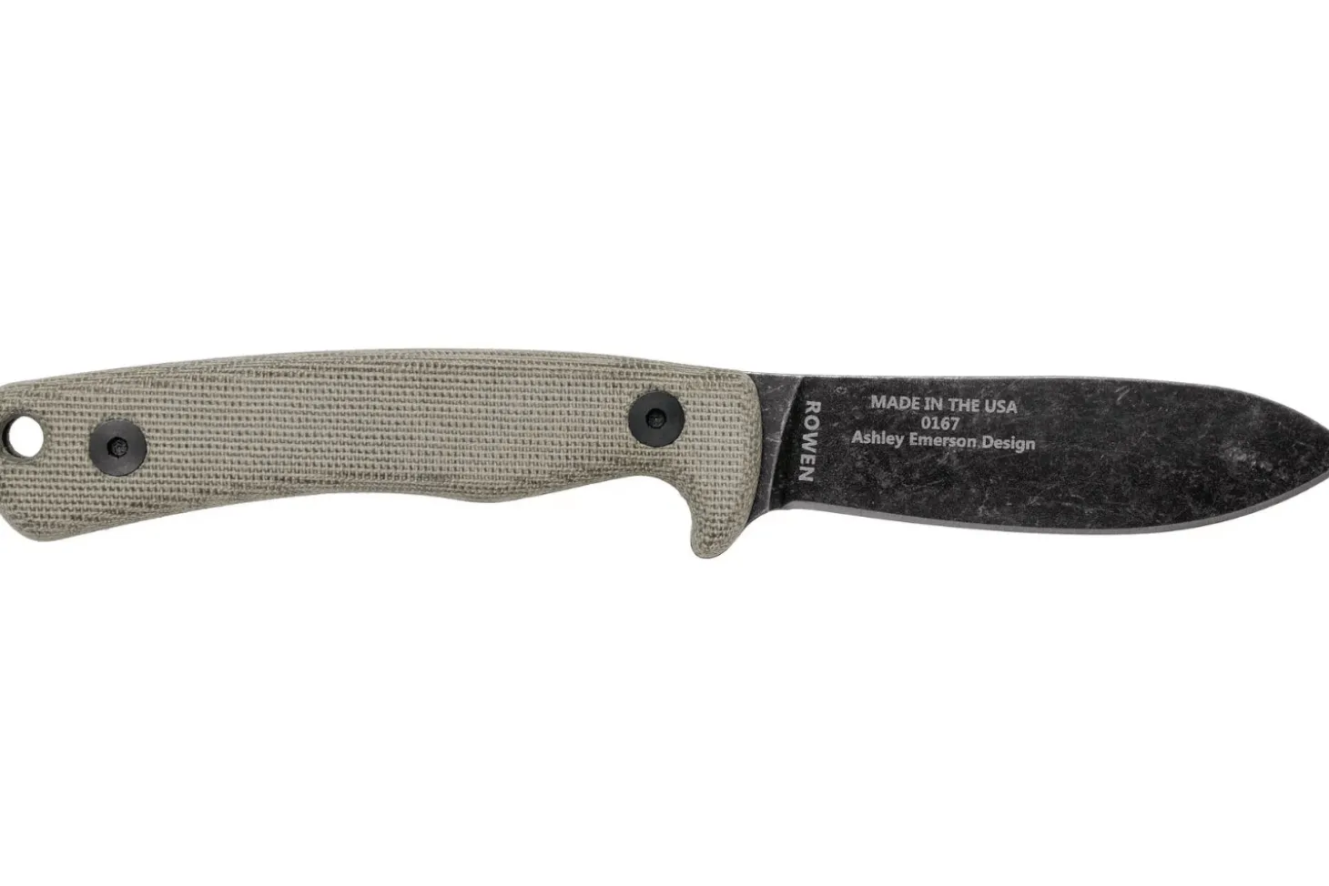 Couteau Esee Ashley Game ESEE-AGK lame acier carbone noir 9,1cm manche micarta gris + étui cuir