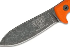Couteau Esee Ashley Game ESEE-AGK-OR lame acier carbone noir 9,1cm manche G10 orange + étui cuir