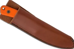 Couteau Esee Ashley Game ESEE-AGK-OR lame acier carbone noir 9,1cm manche G10 orange + étui cuir