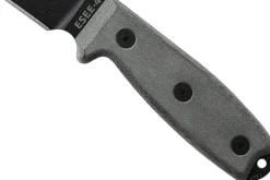 Couteau Esee 4 ESEE-4P-B lame acier carbone noir 11,6cm manche micarta gris + étui