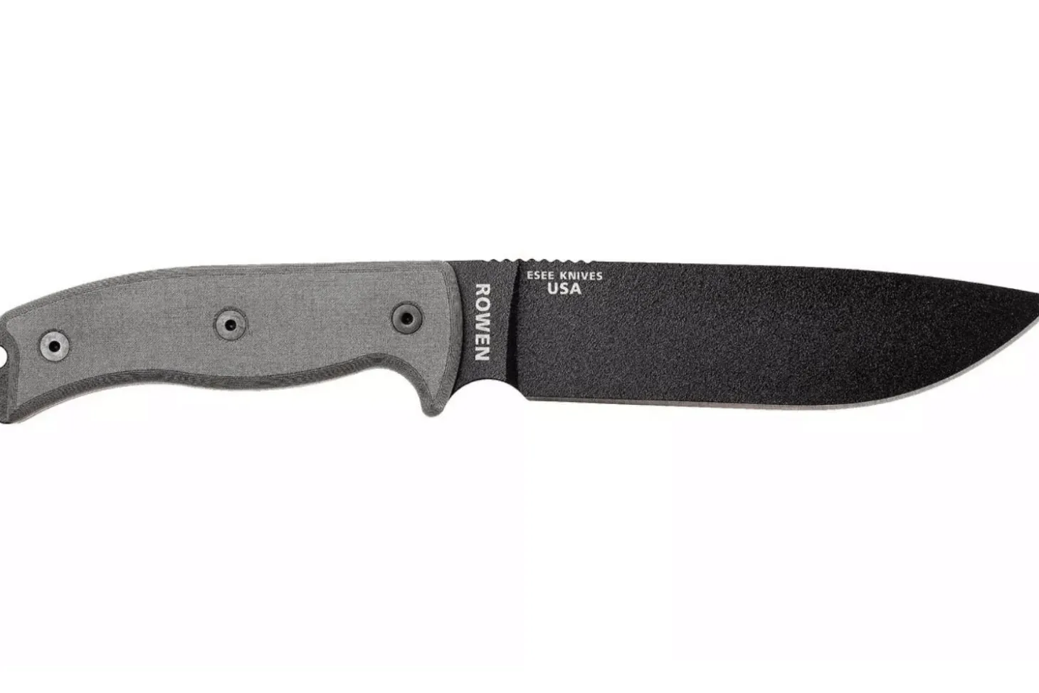 Couteau Esee 6 ESEE-6P-B lame acier carbone noir 16,5cm manche micarta gris + étui