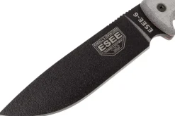 Couteau Esee 6 ESEE-6P-B lame acier carbone noir 16,5cm manche micarta gris + étui