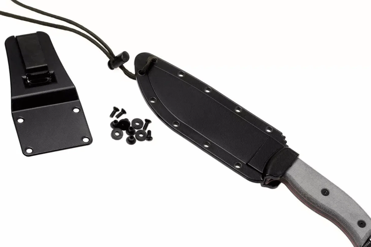 Couteau Esee 6 ESEE-6P-B lame acier carbone noir 16,5cm manche micarta gris + étui