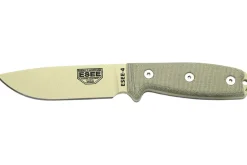 Couteau Esee 4 ESEE-4P-DT lame acier carbone désert 11,6cm manche micarta gris + étui