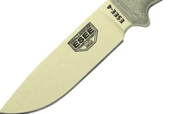 Couteau Esee 4 ESEE-4P-DT lame acier carbone désert 11,6cm manche micarta gris + étui