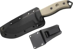 Couteau Esee 5 ESEE-5P-E lame acier carbone noir 13,7cm manche micarta gris + étui