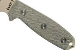 Couteau Esee 3 ESEE-3PM-DT lame acier carbone désert 8,8cm manche micarta gris + étui