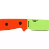 Couteau Esee 3 ESEE-3PM-VG lame acier carbone venom green 8,8cm manche G10 orange + étui
