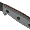Couteau Esee 3 ESEE-3S-MB lame semi-dentée acier carbone noir 8,8cm manche micarta gris + étui marron