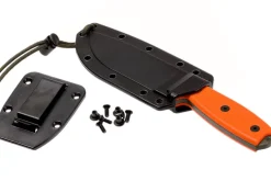 Couteau Esee 4 ESEE-4S-OD lame semi-dentée acier carbone vert 11,6cm manche G10 orange + étui