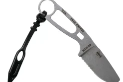 Couteau Esee Imlay ESEE-IMLAY lame semi-dentée 6,2cm manche ajouré inox + étui noir