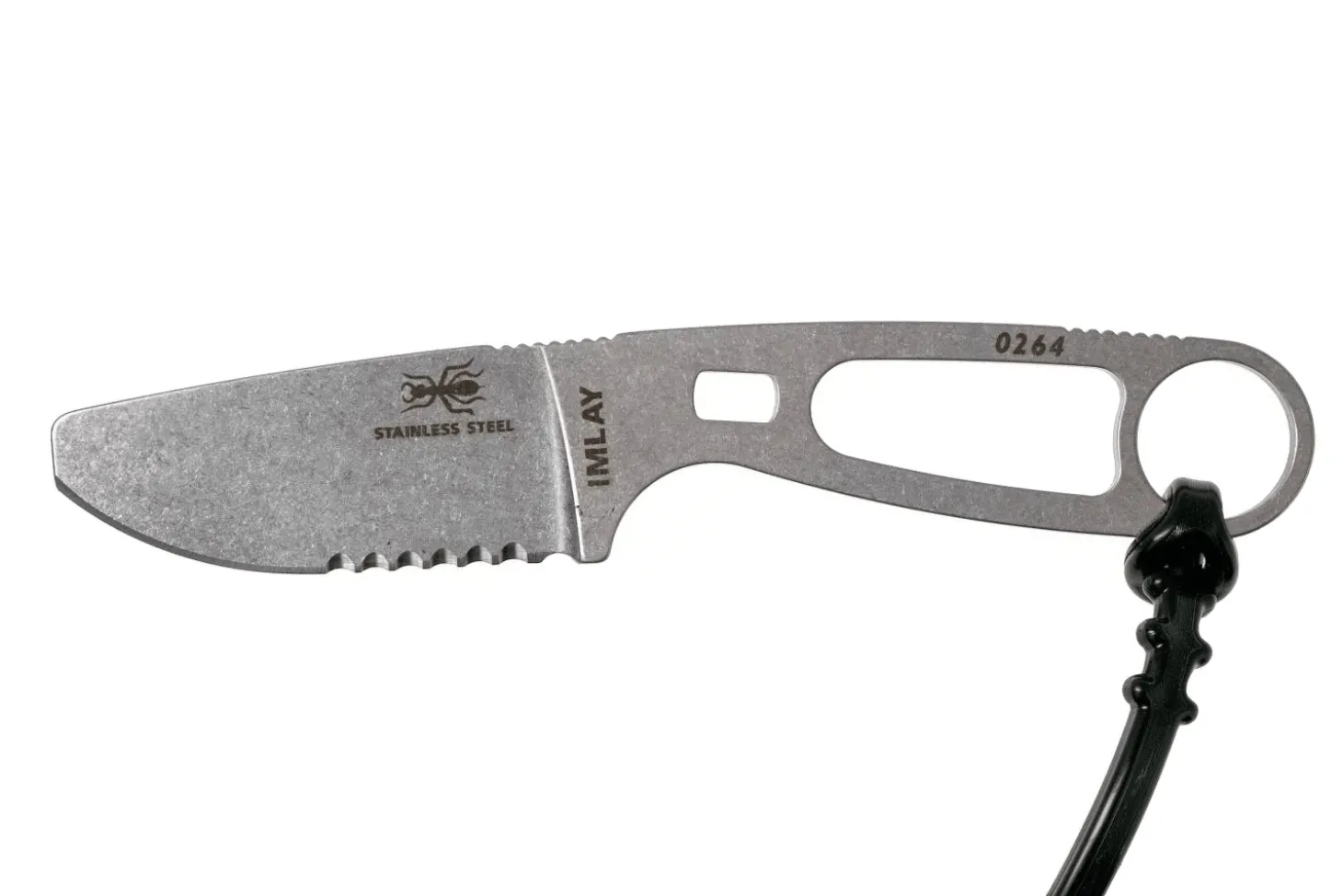 Couteau Esee Imlay ESEE-IMLAY-OR lame semi-dentée 6,2cm manche ajouré inox + étui orange