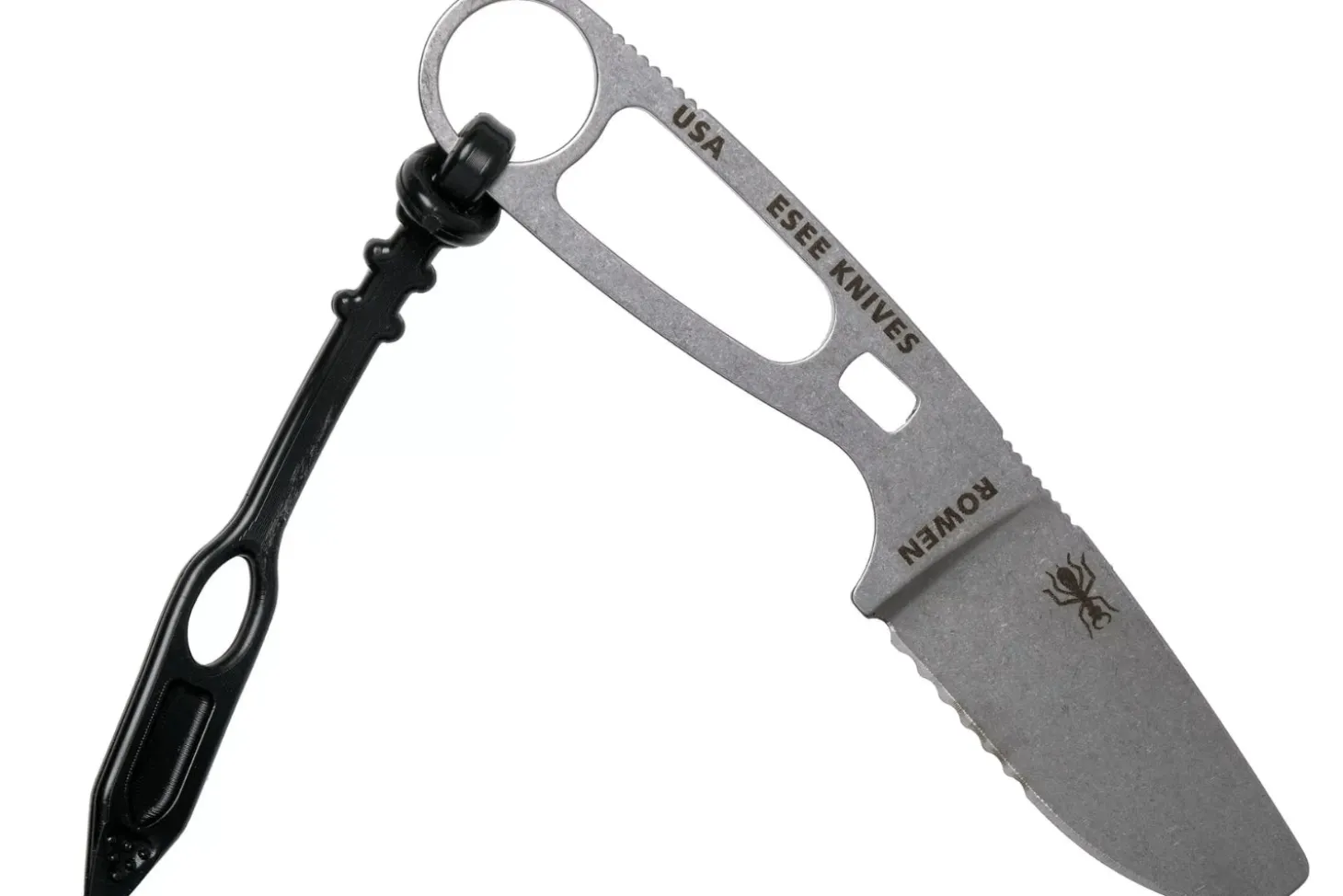 Couteau Esee Imlay ESEE-IMLAY-OR lame semi-dentée 6,2cm manche ajouré inox + étui orange