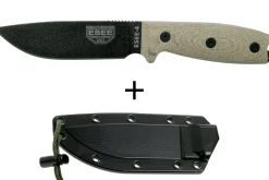 Couteau Esee 4 4PB-017 lame acier carbone 11,6cm manche micarta vert clair + étui