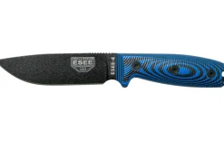 Couteau Esee 4 4PB-008 lame acier carbone 11,6cm manche G10 bleu et noir + étui
