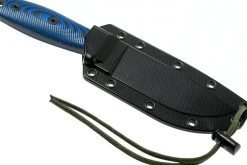Couteau Esee 4 4PB-008 lame acier carbone 11,6cm manche G10 bleu et noir + étui