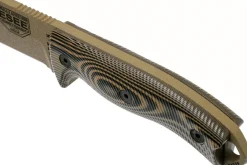 Couteau Esee 5 5PDE-005 lame acier carbone 13,2cm manche G10 coyote/noir + étui