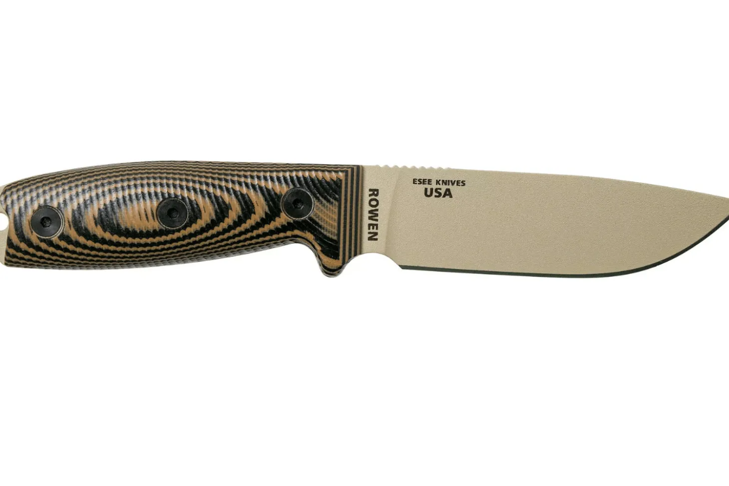 Couteau Esee 4 4PDT-005 lame carbone 11,6cm manche G10 coyote/noir + étui