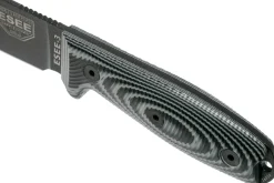 Couteau Esee 3 3PMB-002 lame acier carbone 8,8cm manche G10 gris et noir + étui