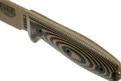 Couteau Esee 3 3PMDE-005 lame acier carbone 8,8cm manche G10 coyote et noir + étui