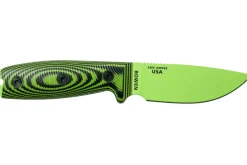 Couteau Esee 3 3PMVG-007 lame acier carbone 8,8cm manche G10 noir et vert venom + étui