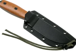 Couteau Esee 4 4POD-011 lame acier carbone vert 11,6cm manche micarta marron + étui