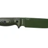 Couteau Esee 6 6POD-003 lame acier carbone 16,5cm manche G10 vert et noir + étui