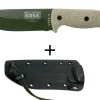 Couteau Esee 5 5POD-017 lame acier carbone 13,2cm manche micarta vert clair + étui