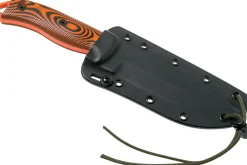 Couteau Esee 5 5POR-006 lame acier carbone orange 13,2cm manche G10 noir/orange + étui