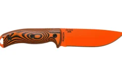 Couteau Esee 5 5POR-006 lame acier carbone orange 13,2cm manche G10 noir/orange + étui