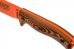 Couteau Esee 6 6POR-006 lame acier carbone 16,5cm manche G10 orange/noir + étui