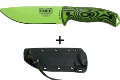 Couteau Esee 5 5PVG-007 lame carbone 13,2cm manche G10 vert et noir + étui