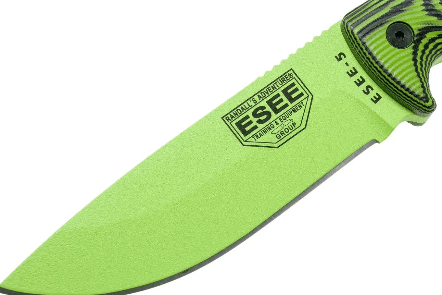 Couteau Esee 5 5PVG-007 lame carbone 13,2cm manche G10 vert et noir + étui