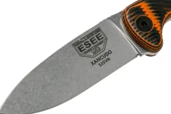 Couteau Esee Xancudo XAN1-006 lame acier inox 7,5cm manche troué G10 orange et noir + étui