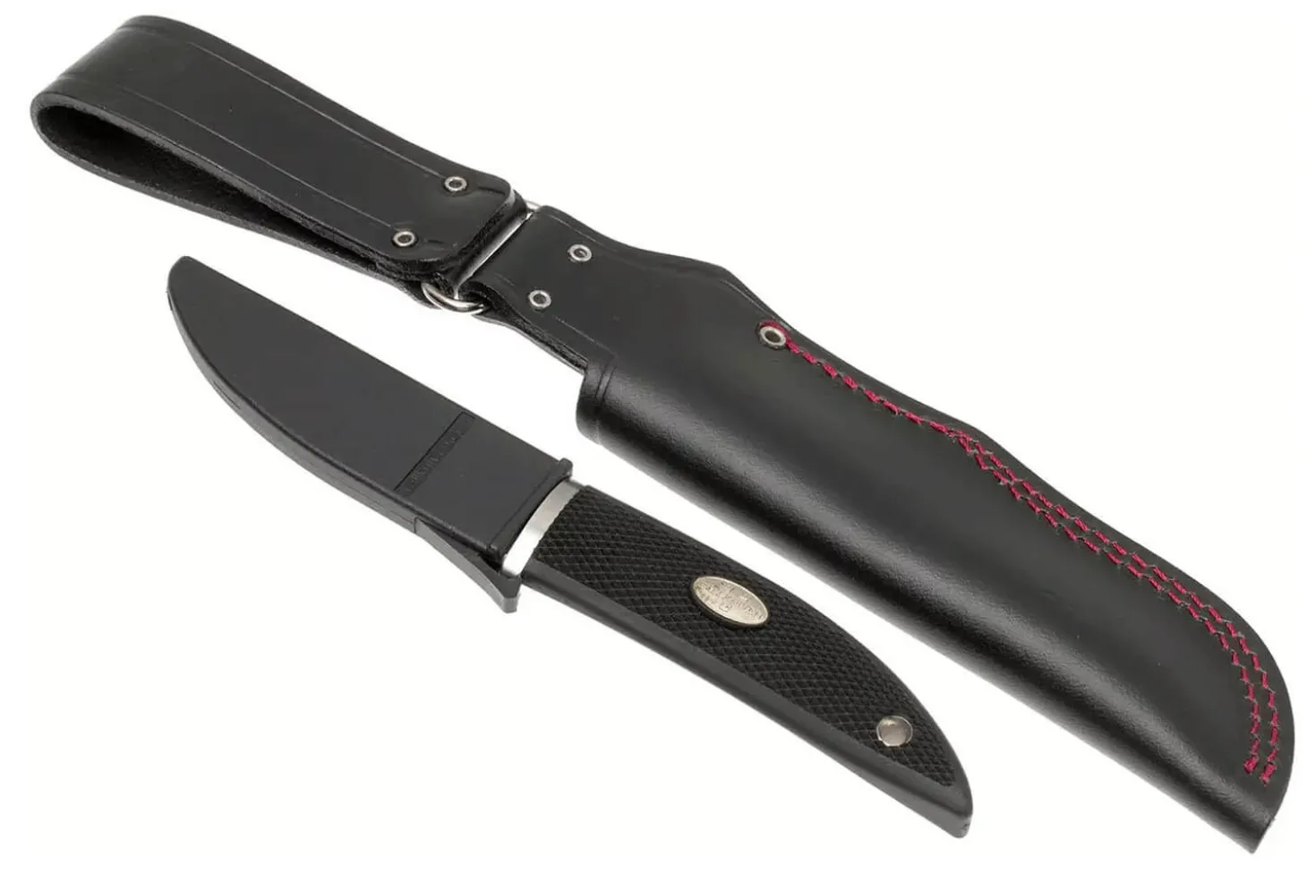 Couteau Fallkniven Kolt Knife KK lame 8,5cm manche thermorun noir + étui en zytel/cuir