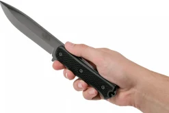 Couteau Fallkniven S1xb Tungsten Carbide lame noire 13cm manche Thermorun noir + étui Zytel