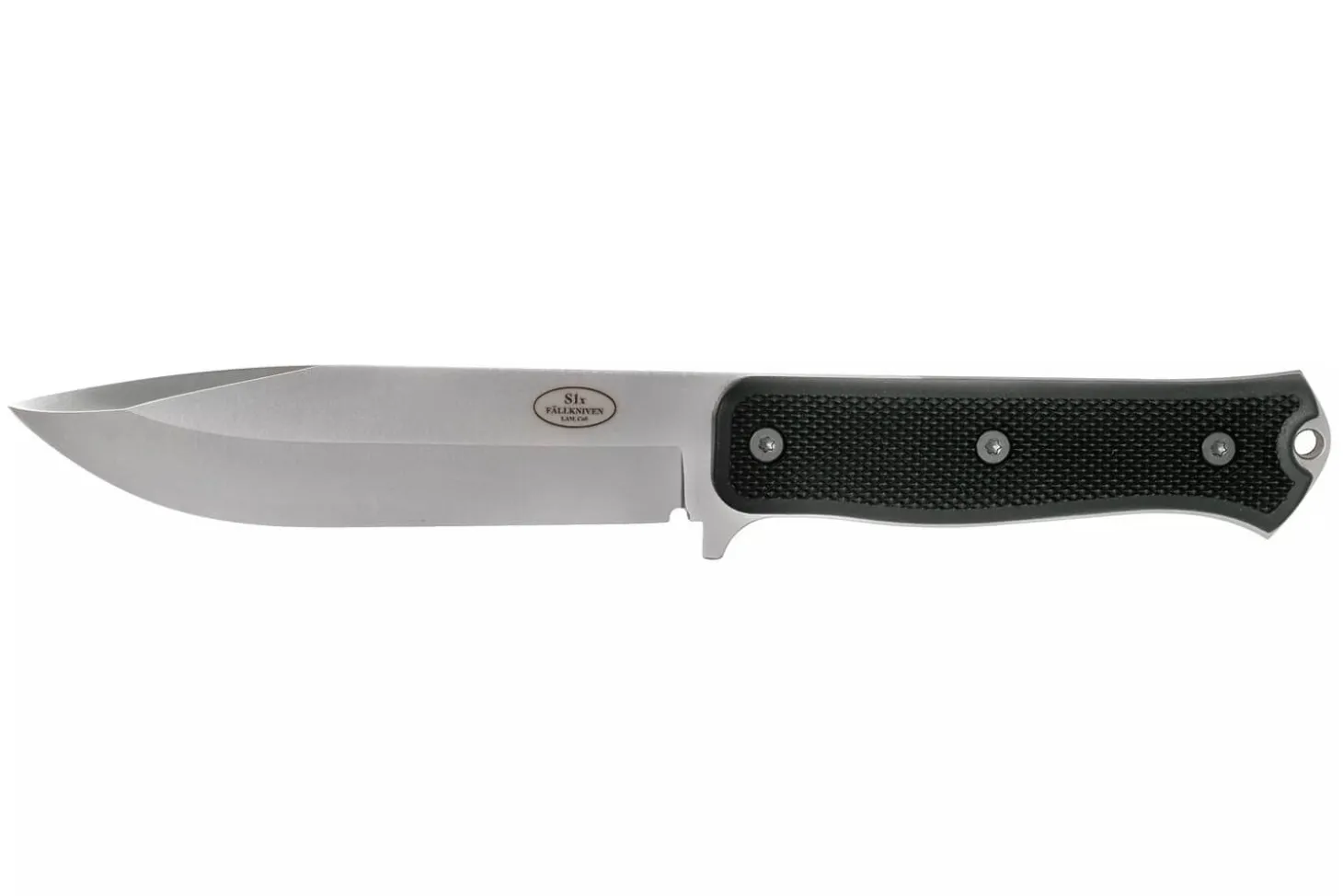 Couteau Fallkniven S1X Forest Knife lame satinée 13cm manche Thermorun noir + étui Zytel
