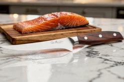 Couteau filet de sole 18cm Guillaume Leonard Cuistot en acier inoxydable et bois de santal rouge