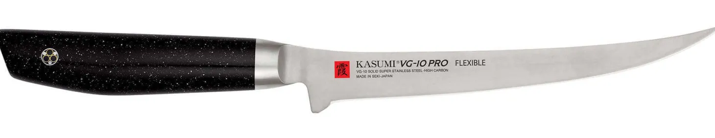Couteau filet de sole japonais Kasumi VG10 Pro flexible 18cm manche "marbré"