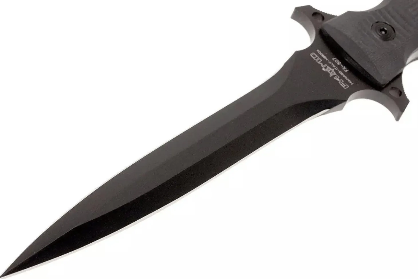 Couteau Fox Military Modras FX.507 lame 17,5cm manche G10 noir + étui en cuir