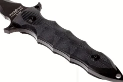 Couteau Fox Military Modras FX.507 lame 17,5cm manche G10 noir + étui en cuir