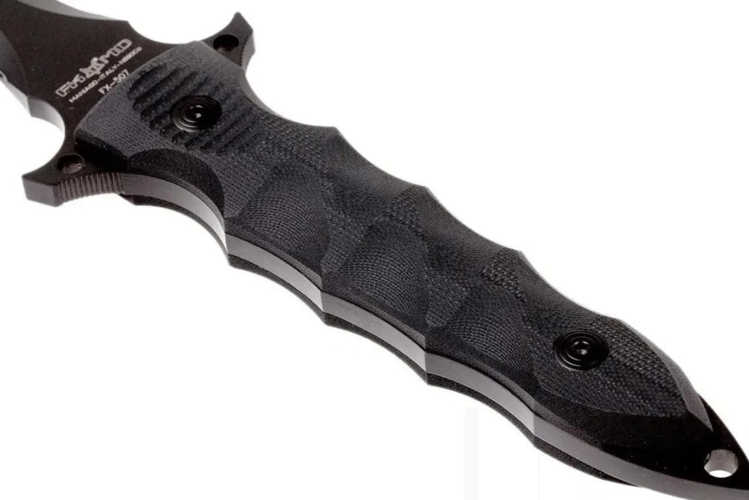 Couteau Fox Military Modras FX.507 lame 17,5cm manche G10 noir + étui en cuir