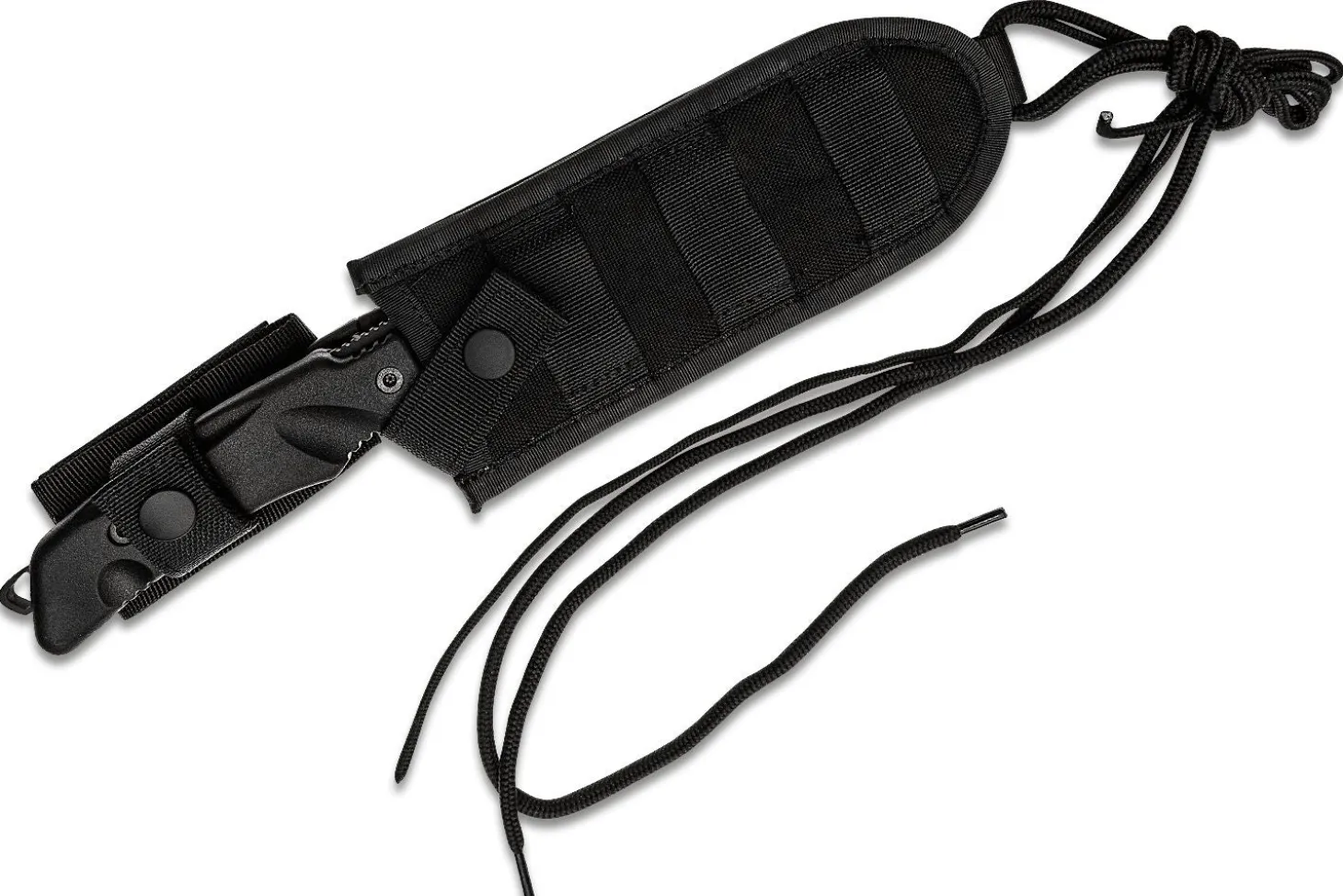 Couteau Fox Military Parus FX.9CM06 lame 17,5cm manche Forprene noir + étui en nylon + kit de survie